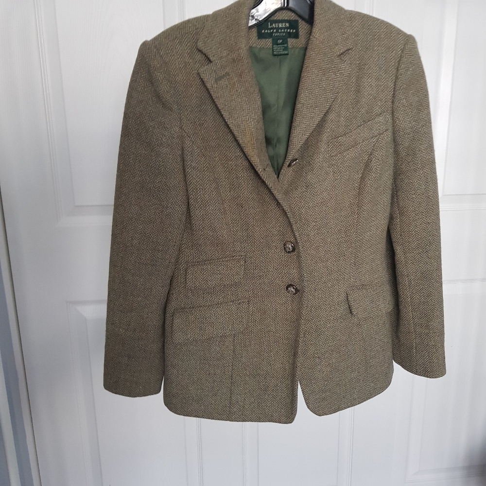 100% Lambswool Ralph Lauren Tweed Blazer 6P